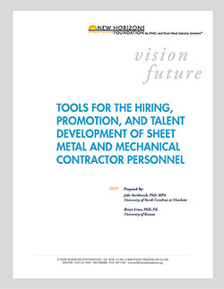 Cover Sheet - Tools for Hiring, Promotion, and Development of Sheet Metal Contractor Personnel